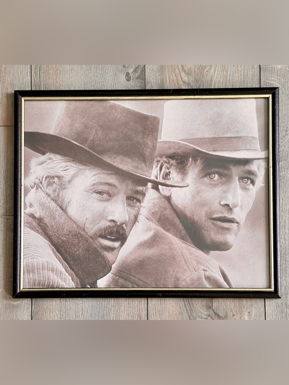 Vintage Butch Cassidy Redford & Newman Framed Print 11x14